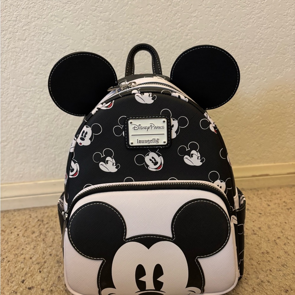 Loungefly Disney Mickey Mouse Kids Backpack - Black and White